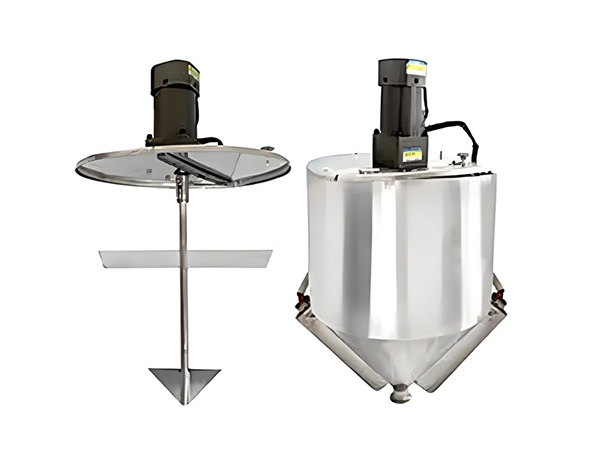 Vertical mixing and heating hopper