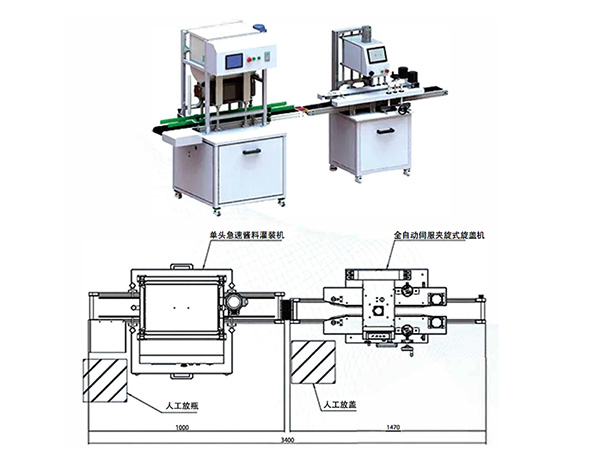 Single-head automatic filling and servo capping production line