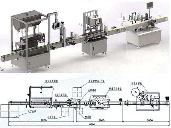 Double-head tracking filling servo clamping thread